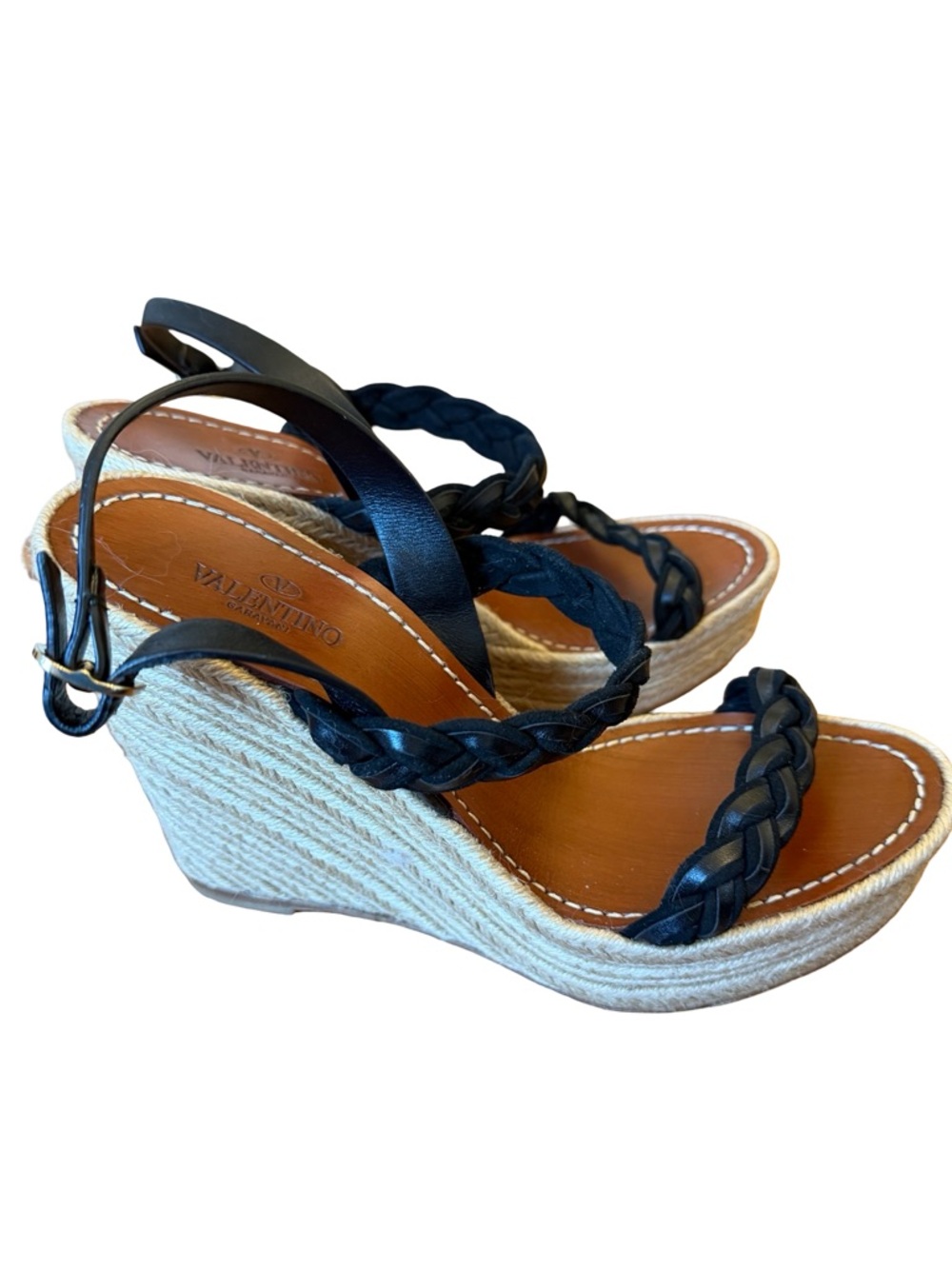 Valentino Women's Black Braided Espadrilles